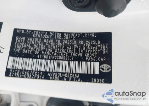 2012 Toyota Camry Xle from USA, damaged, VIN 4T1BD1FK2CU052508
